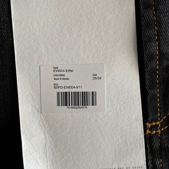 NEW with tags - Jeanerica Eiffel High Rise Straight Jeans | Size 26 | Black - Picture 7 of 9